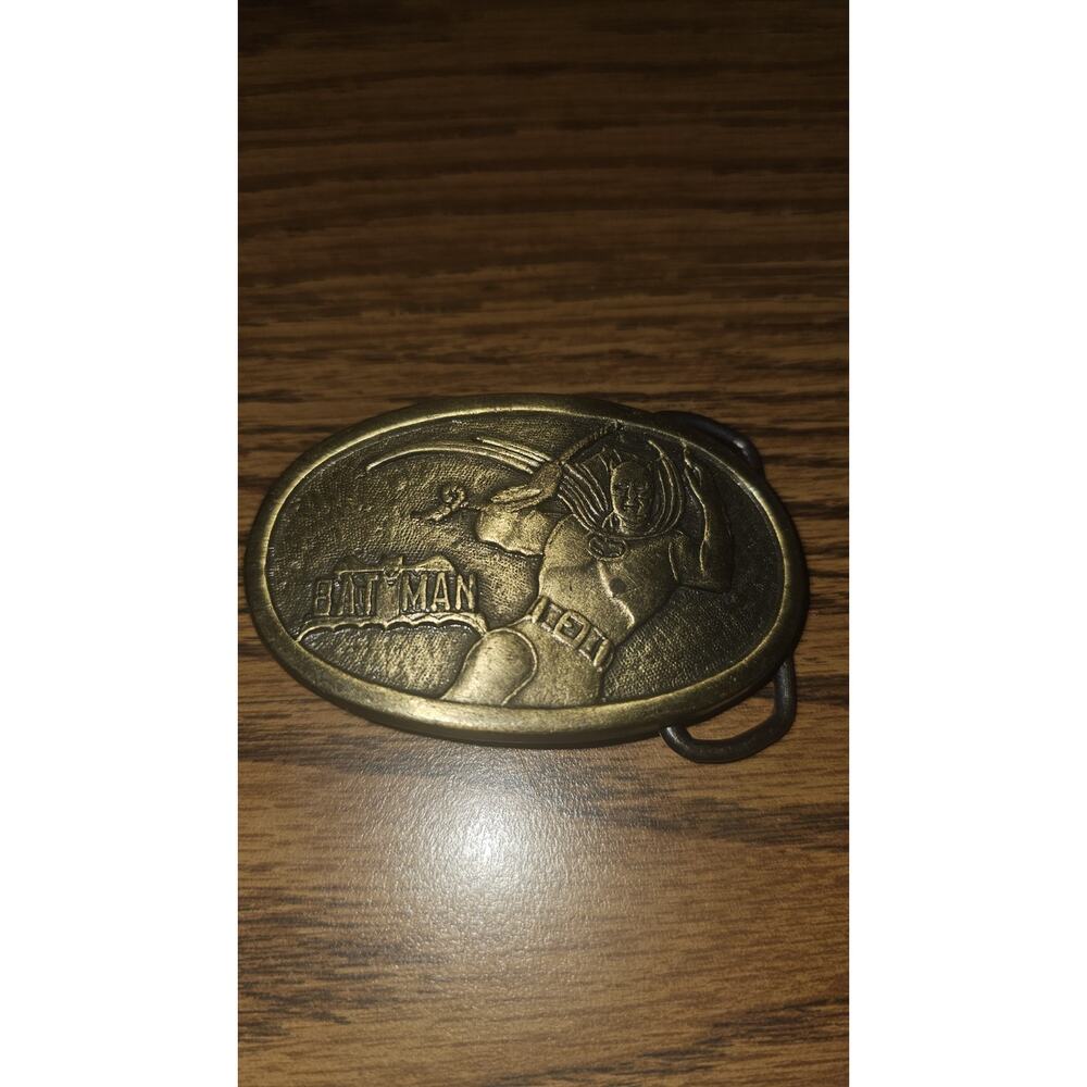 BATMAN OVAL BELT BUCKLE Youth Size Copper Tone LEE CO. DC Comics 1976 VINTAGE